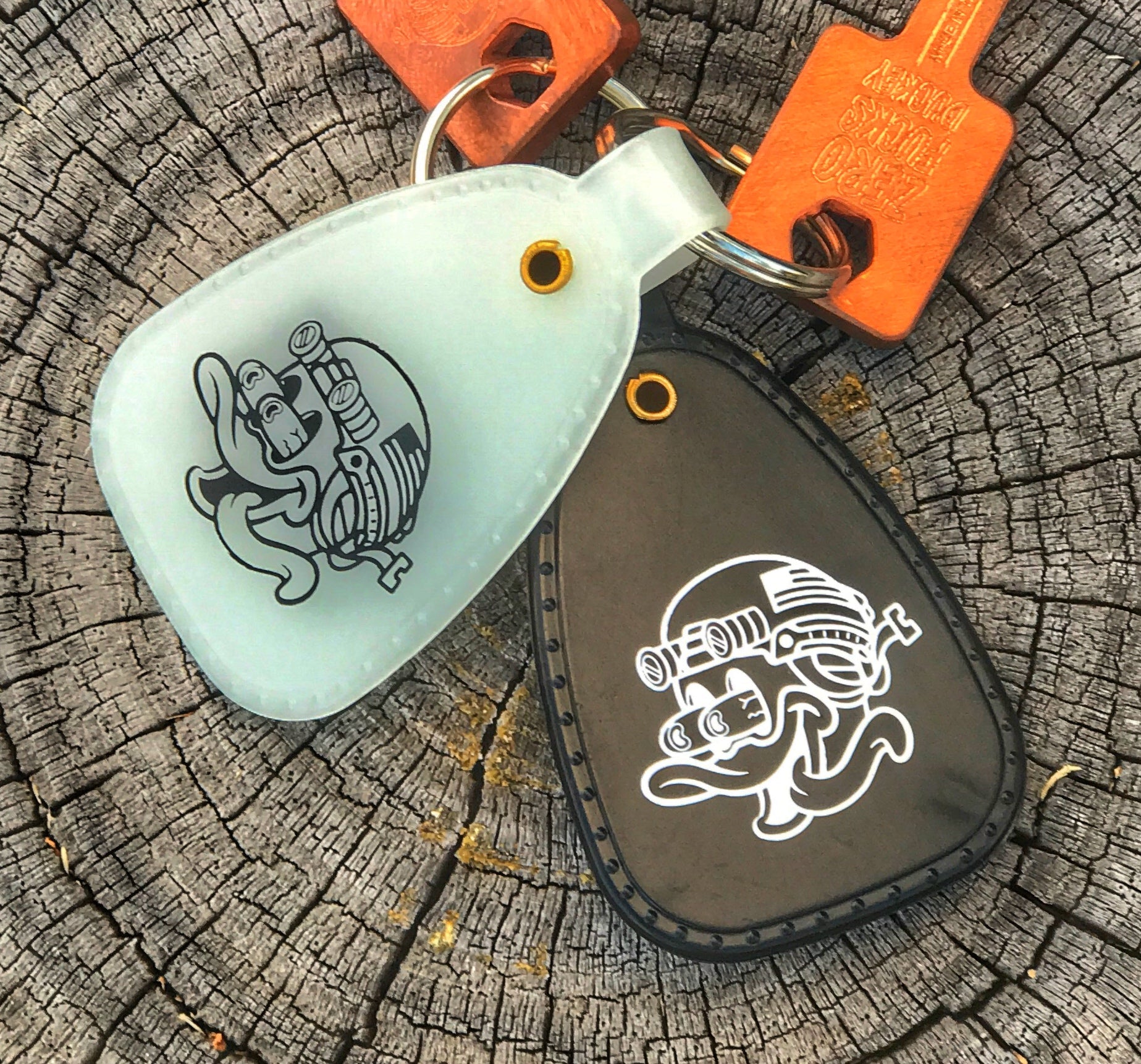 Zero Fucks Duck Retro Saddle Keychain Tag - 2 Colors