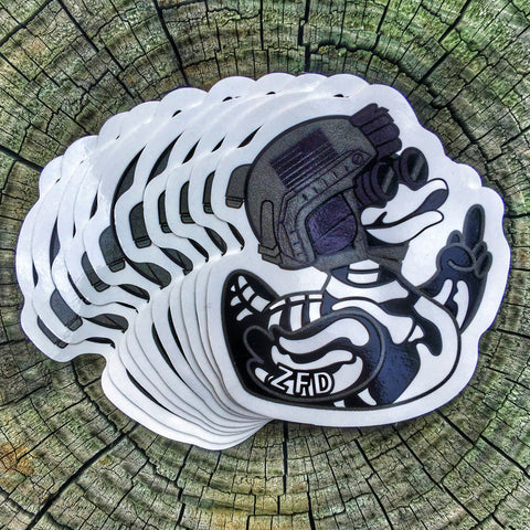 Zero Fucks Duck® Classic Skeleduck Tactical Duck Sticker - Black/White