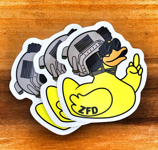 Zero Fucks Duck® ZFD Classic Operator Duck Sticker - Yellow