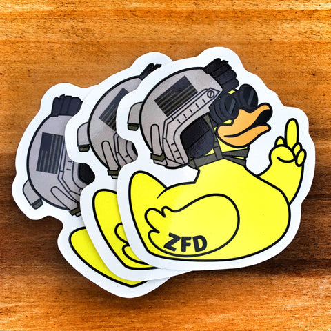 Zero Fucks Duck® ZFD Classic Operator Duck Sticker - Yellow