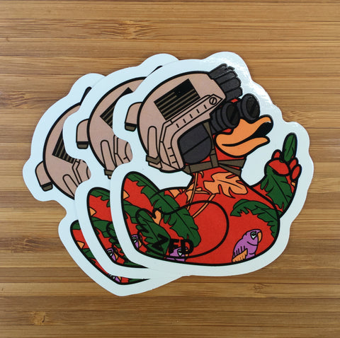Zero Fucks Duck® Tactical Duck Hawaiian Shirt Sticker - Magnum V1 Red