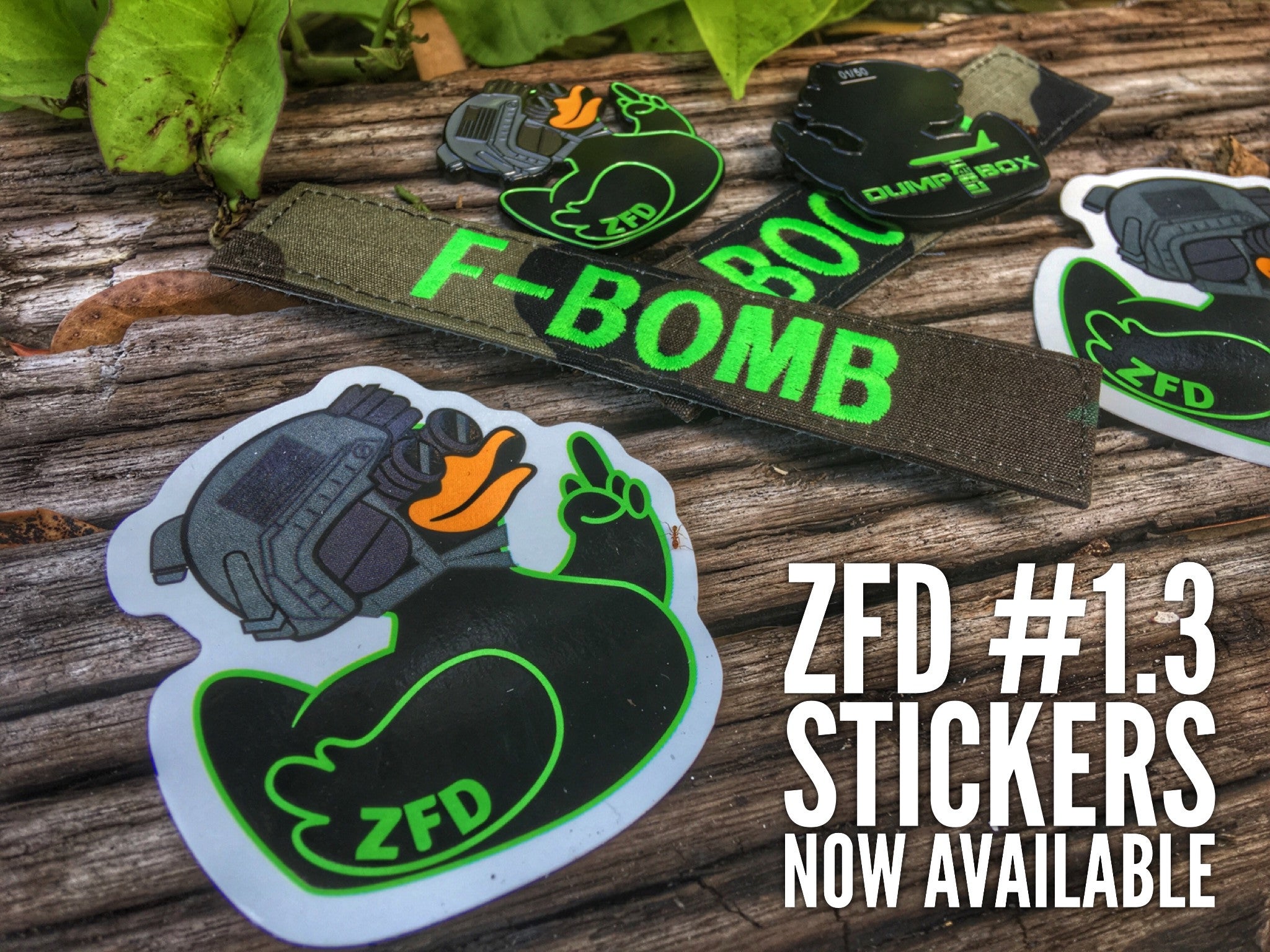 Zero Fucks Duck Classic NVG Sticker - 1.3 Toxic Green